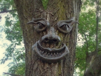 stolloween Papermaché Tree Faces